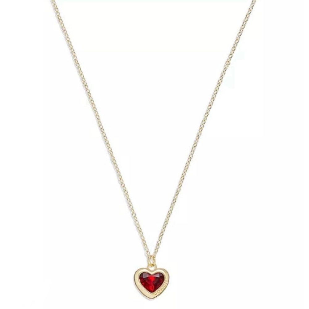 Coach Red Heart Pendant Necklace NWT - Picture 5 of 7